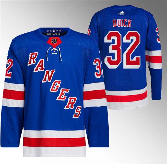 Men%27s New York Rangers #32 Jonathan Quick Royal Stitched Jersey->new york rangers->NHL Jersey